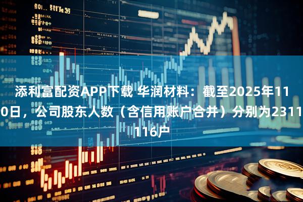 添利富配资APP下载 华润材料：截至2025年11月20日，公司股东人数（含信用账户合并）分别为23116户