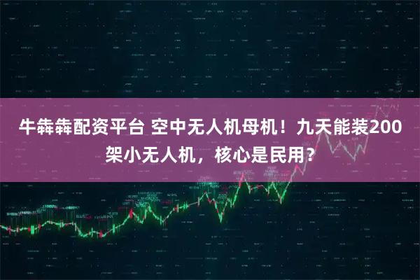牛犇犇配资平台 空中无人机母机！九天能装200架小无人机，核心是民用？