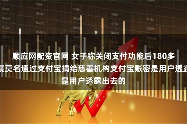 顺应网配资官网 女子称关闭支付功能后180多万元凌晨莫名通过支付宝捐给慈善机构支付宝账密是用户透露出去的
